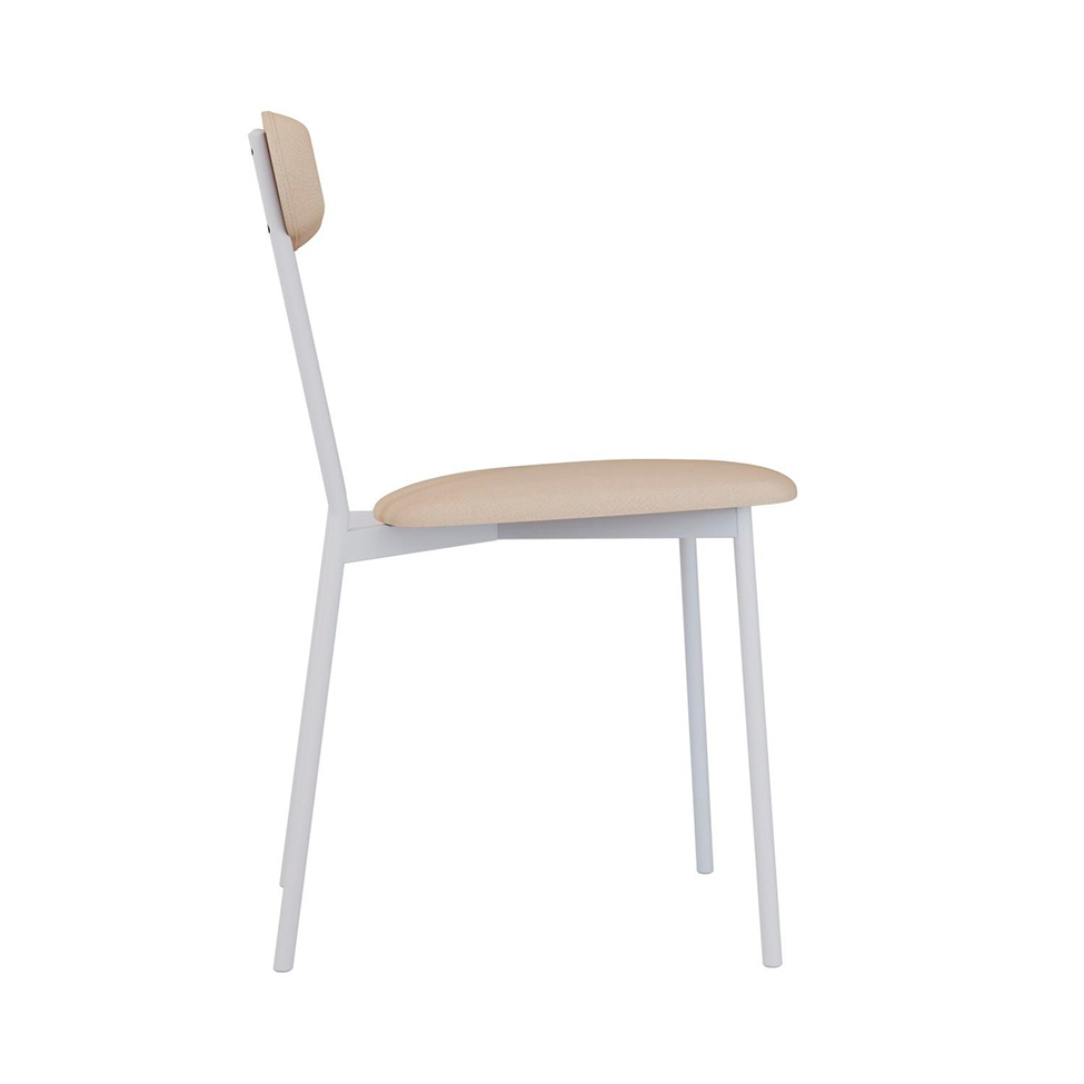 Conjunto com 2 Cadeiras Emília Poliéster Areia e Branco