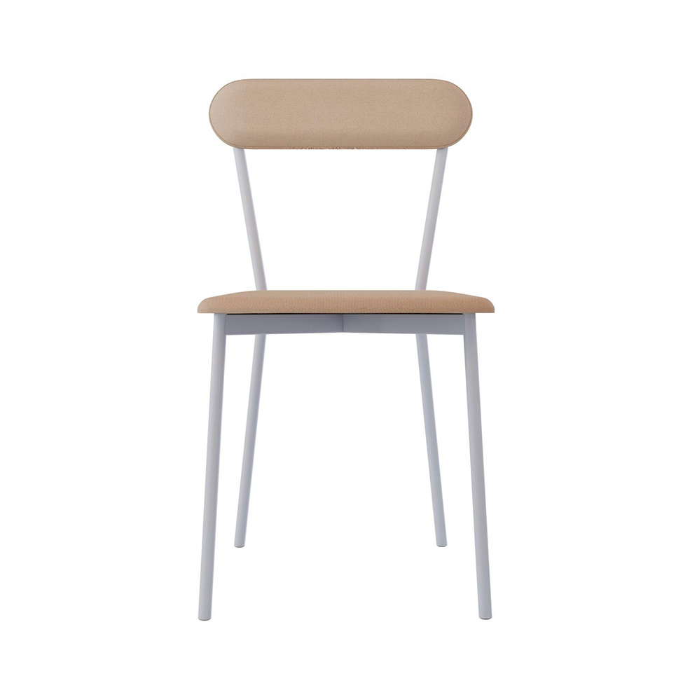 Conjunto com 2 Cadeiras Emília Poliéster Areia e Branco