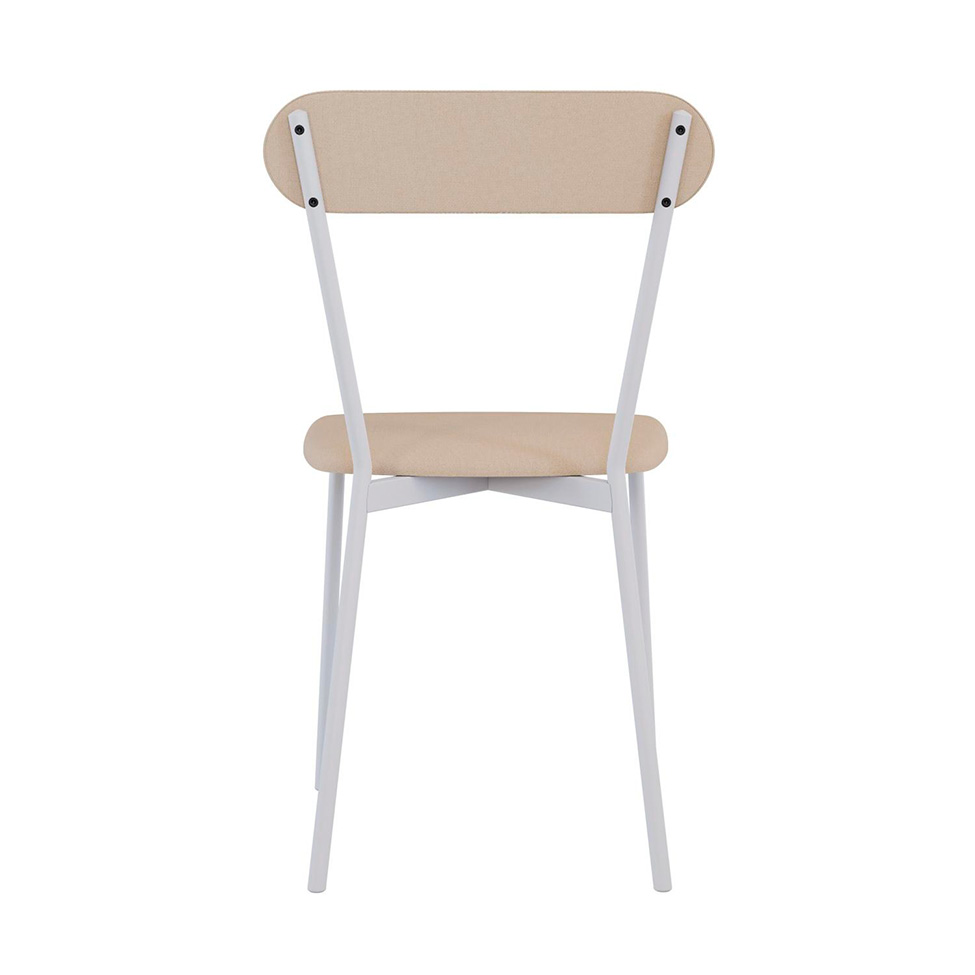 Conjunto com 2 Cadeiras Emília Poliéster Areia e Branco