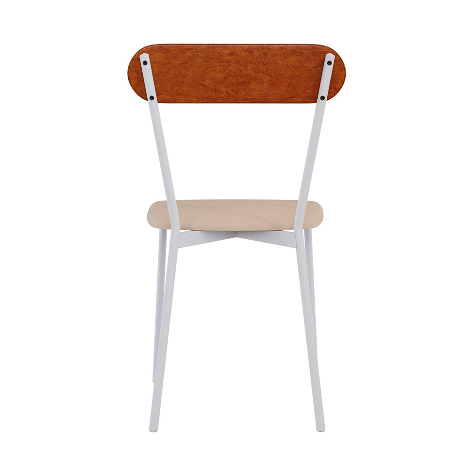 Conjunto com 2 Cadeiras Emília Poliéster Areia e Caramelo com Branco