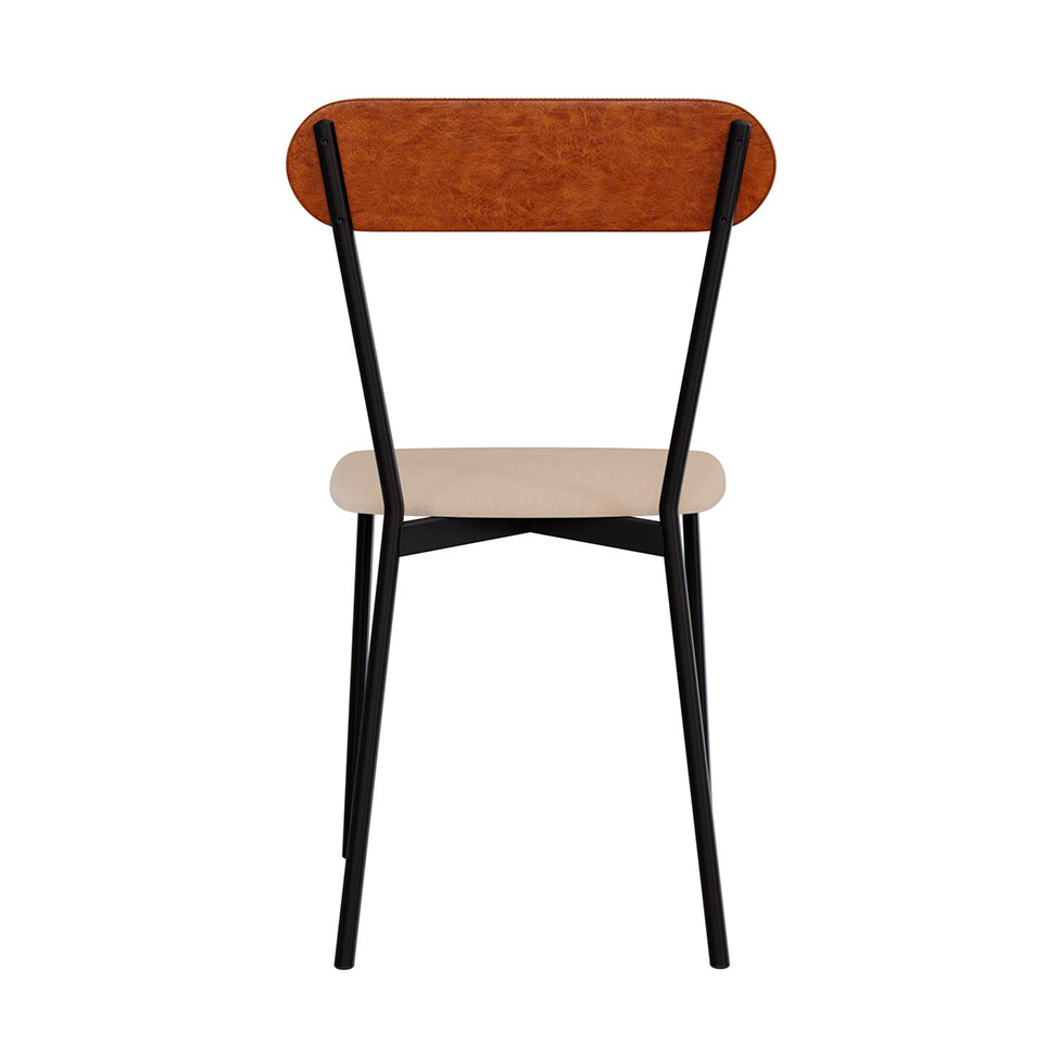 Conjunto com 2 Cadeiras Emília Poliéster Areia e Caramelo com Preto