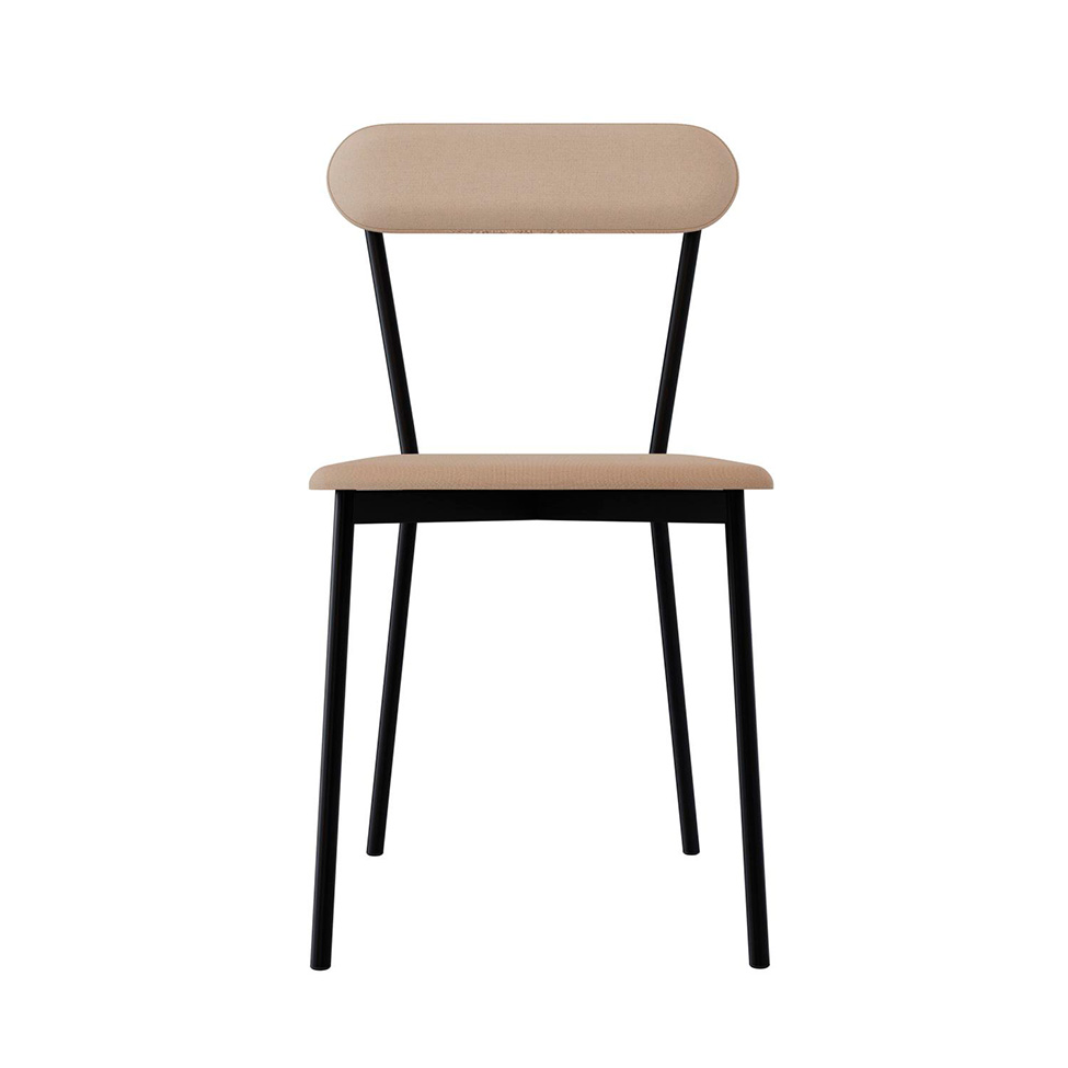 Conjunto com 2 Cadeiras Emília Poliéster Areia e Preto