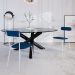 Conjunto com 2 Cadeiras Emília Poliéster Azul e Branco
