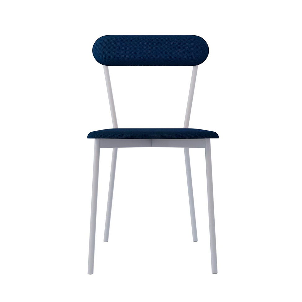 Conjunto com 2 Cadeiras Emília Poliéster Azul e Branco