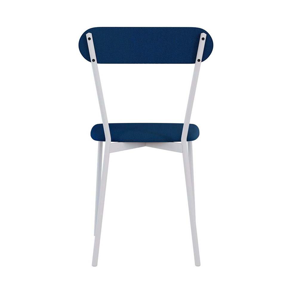 Conjunto com 2 Cadeiras Emília Poliéster Azul e Branco