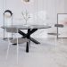 Conjunto com 2 Cadeiras Emília Poliéster Prata e Branco
