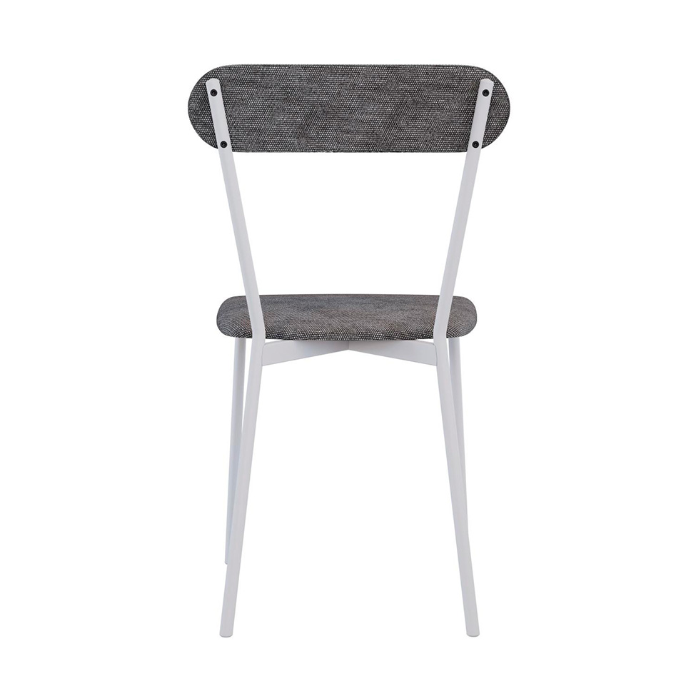 Conjunto com 2 Cadeiras Emília Poliéster Prata e Branco