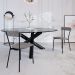 Conjunto com 2 Cadeiras Emília Poliéster Prata e Preto