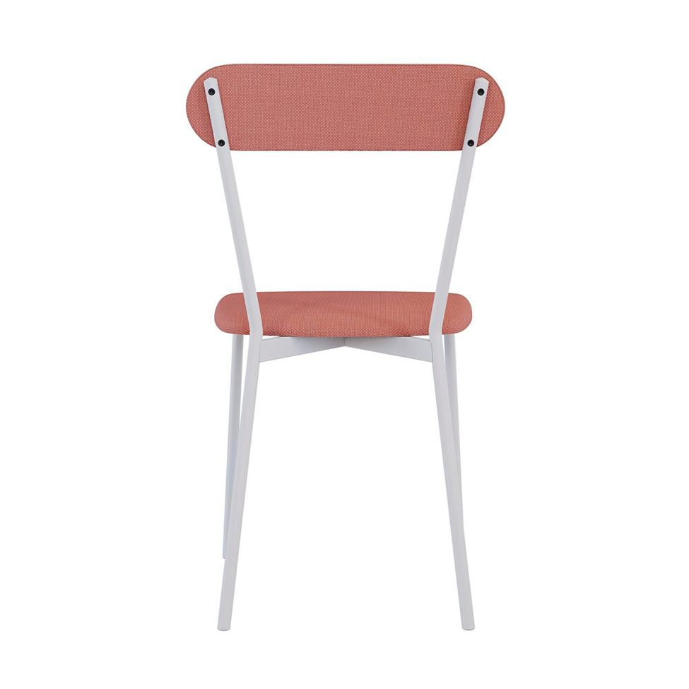 Conjunto com 2 Cadeiras Emília Poliéster Rosa e Branco