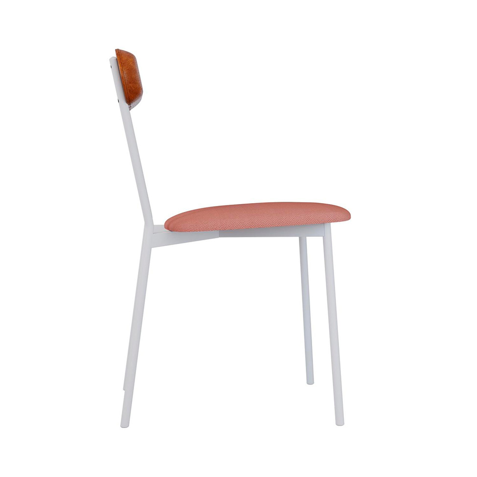 Conjunto com 2 Cadeiras Emília Poliéster Rosa e Caramelo com Branco