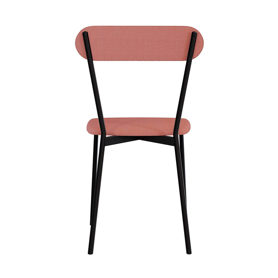 Conjunto com 2 Cadeiras Emília Poliéster Rosa e Preto