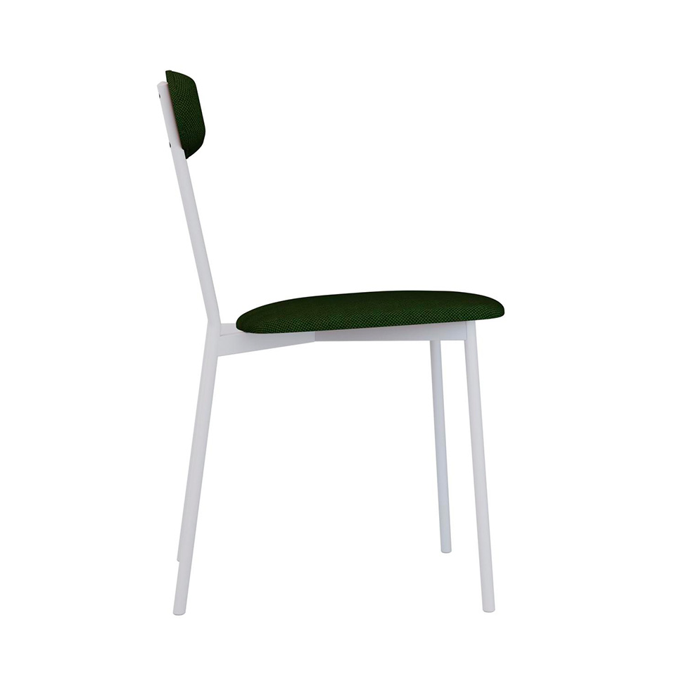 Conjunto com 2 Cadeiras Emília Poliéster Verde Musgo e Branco