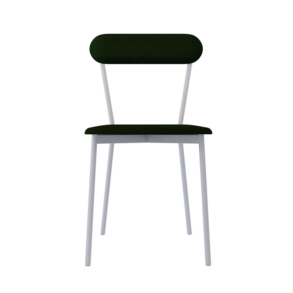 Conjunto com 2 Cadeiras Emília Poliéster Verde Musgo e Branco