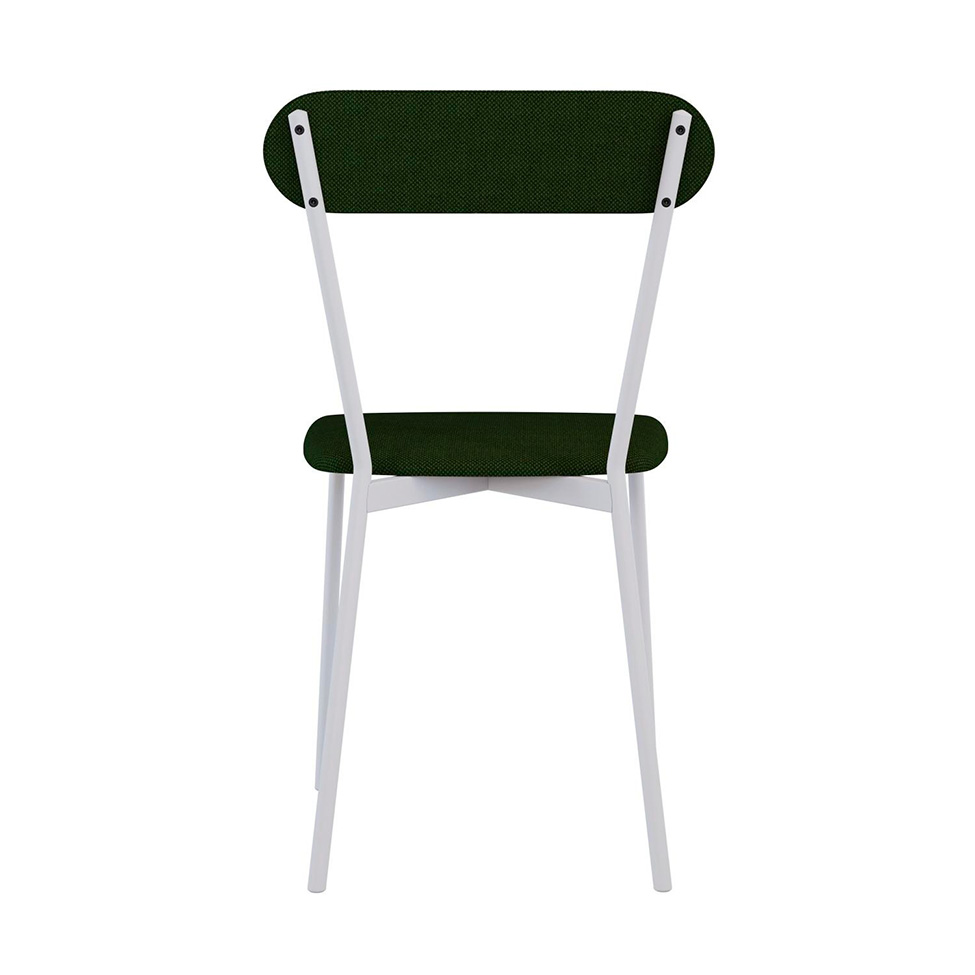 Conjunto com 2 Cadeiras Emília Poliéster Verde Musgo e Branco