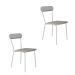 Conjunto com 2 Cadeiras Emília Revestimento Sintético Cinza Claro e Branco