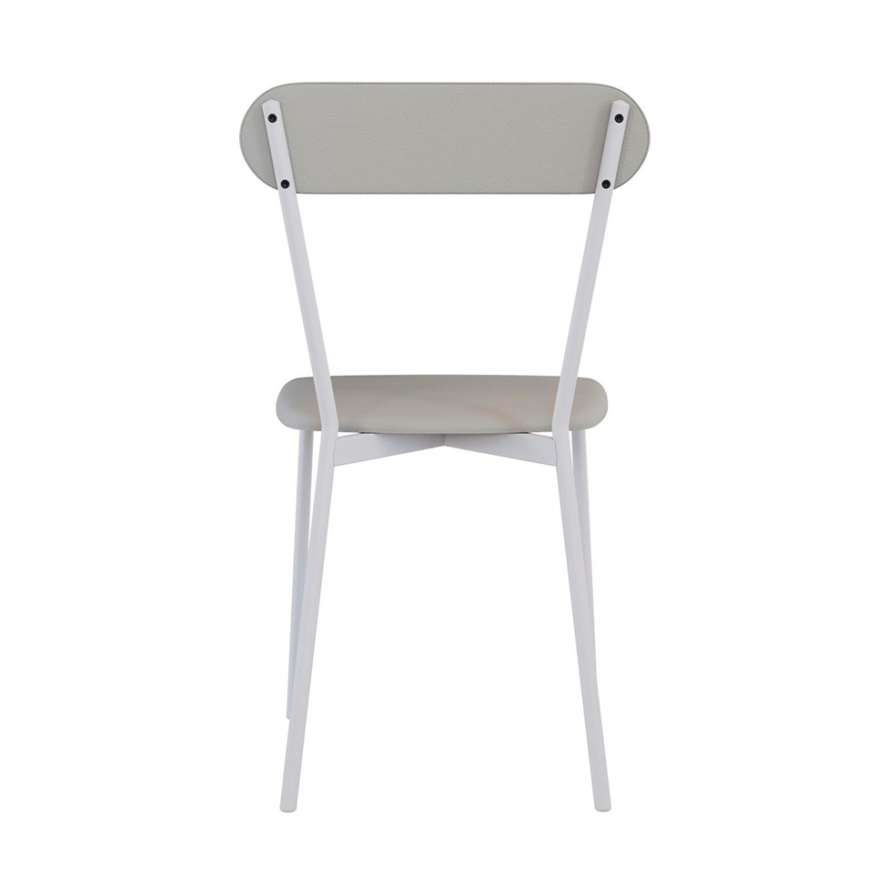 Conjunto com 2 Cadeiras Emília Revestimento Sintético Cinza Claro e Branco
