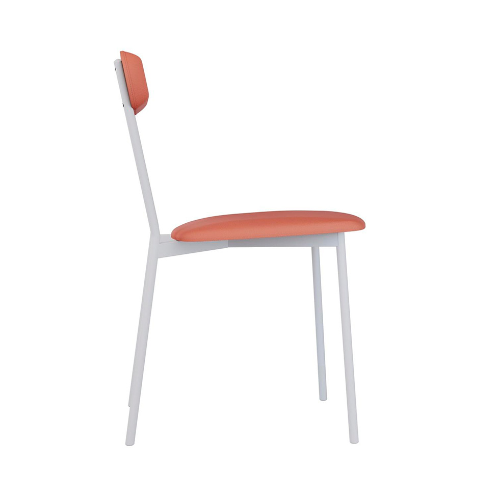 Conjunto com 2 Cadeiras Emília Revestimento Sintético Terracota e Branco