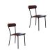Conjunto com 2 Cadeiras Emília Revestivemento Sintético Café e Preto