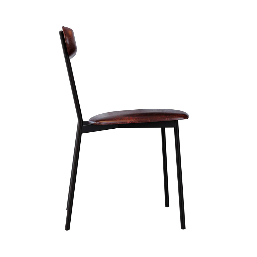 Conjunto com 2 Cadeiras Emília Revestivemento Sintético Café e Preto