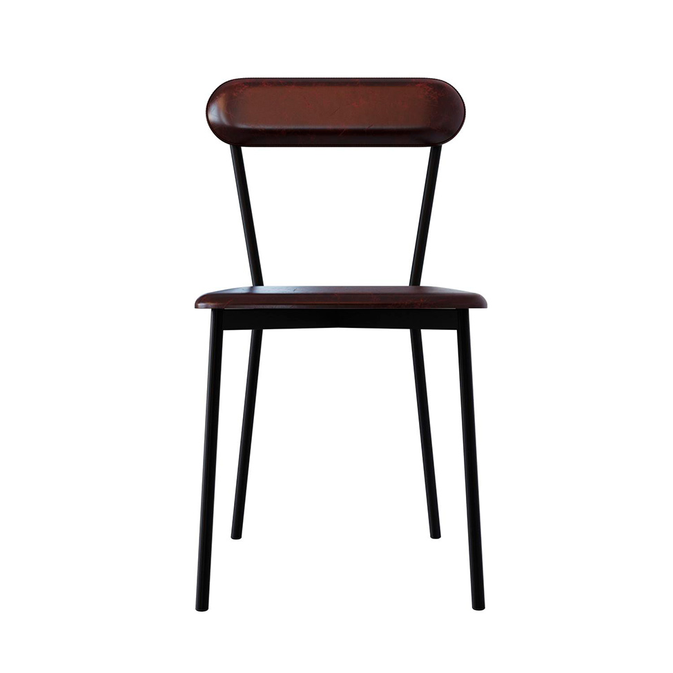 Conjunto com 2 Cadeiras Emília Revestivemento Sintético Café e Preto