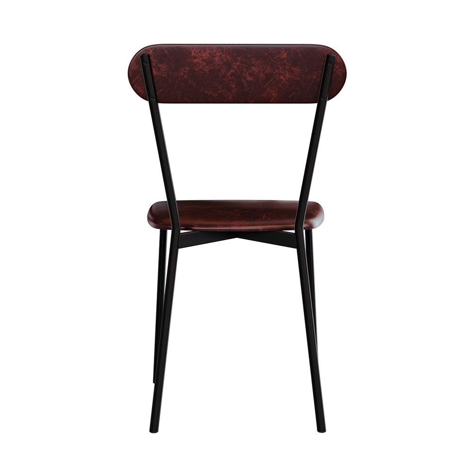 Conjunto com 2 Cadeiras Emília Revestivemento Sintético Café e Preto