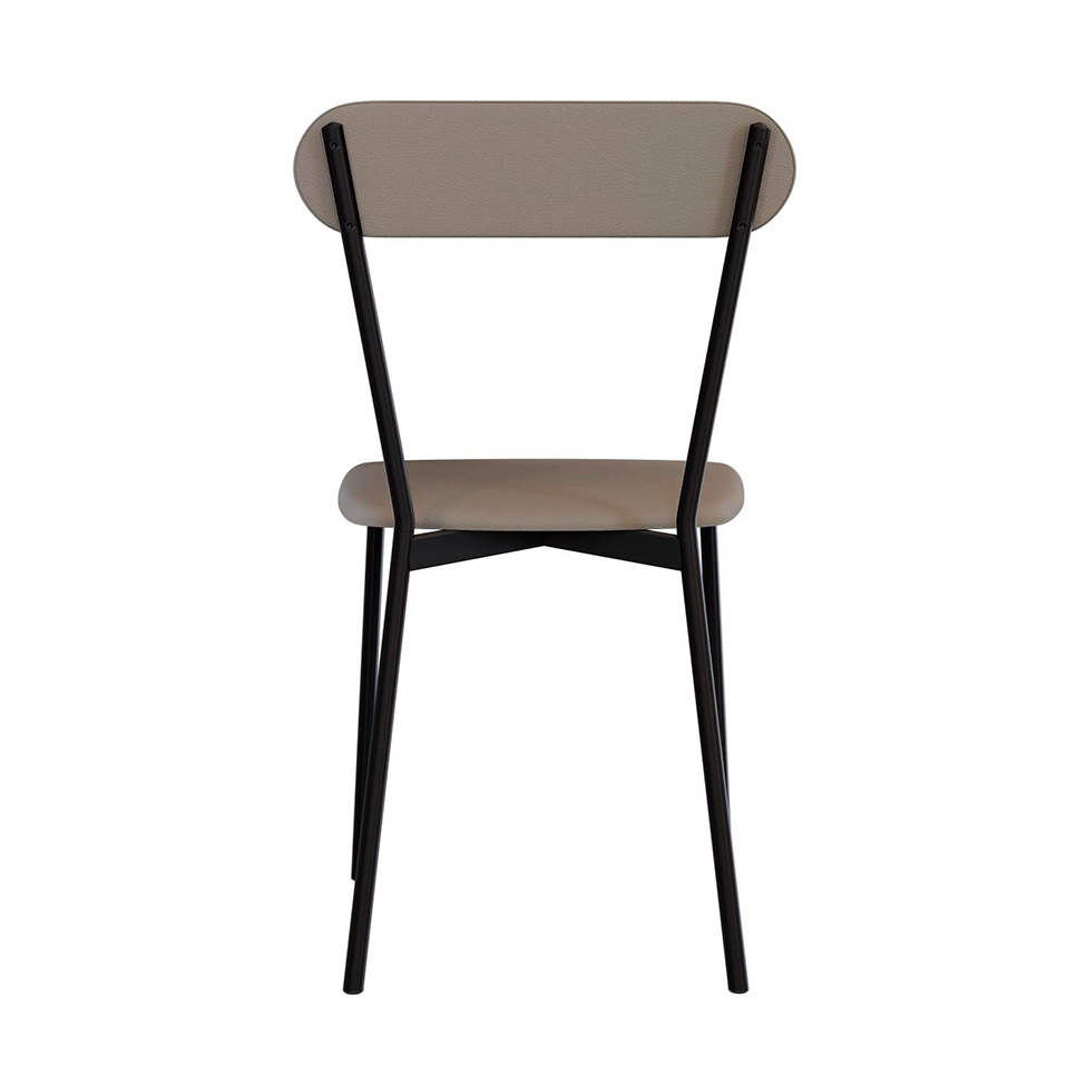 Conjunto com 2 Cadeiras Emília Revestivemento Sintético Cinza e Preto