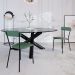 Conjunto com 2 Cadeiras Emília Revestivemento Sintético Verde e Preto
