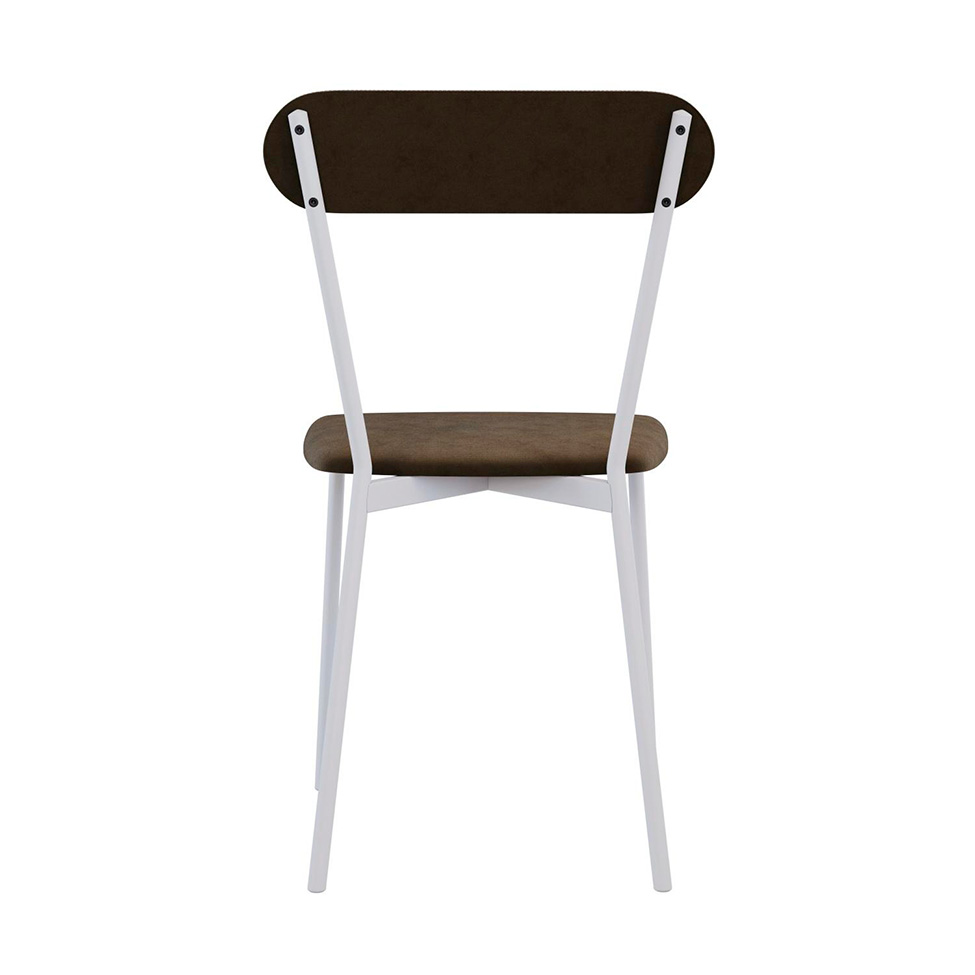 Conjunto com 2 Cadeiras Emília Veludo Marrom e Branco