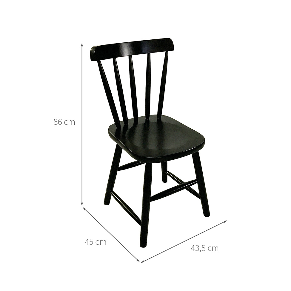 Conjunto com 2 Cadeiras Espanha II Preto