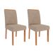 Conjunto com 2 Cadeiras Fernanda Wood Linho Bege e Madeira