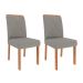 Conjunto com 2 Cadeiras Fernanda Wood Linho Grafite e Madeira