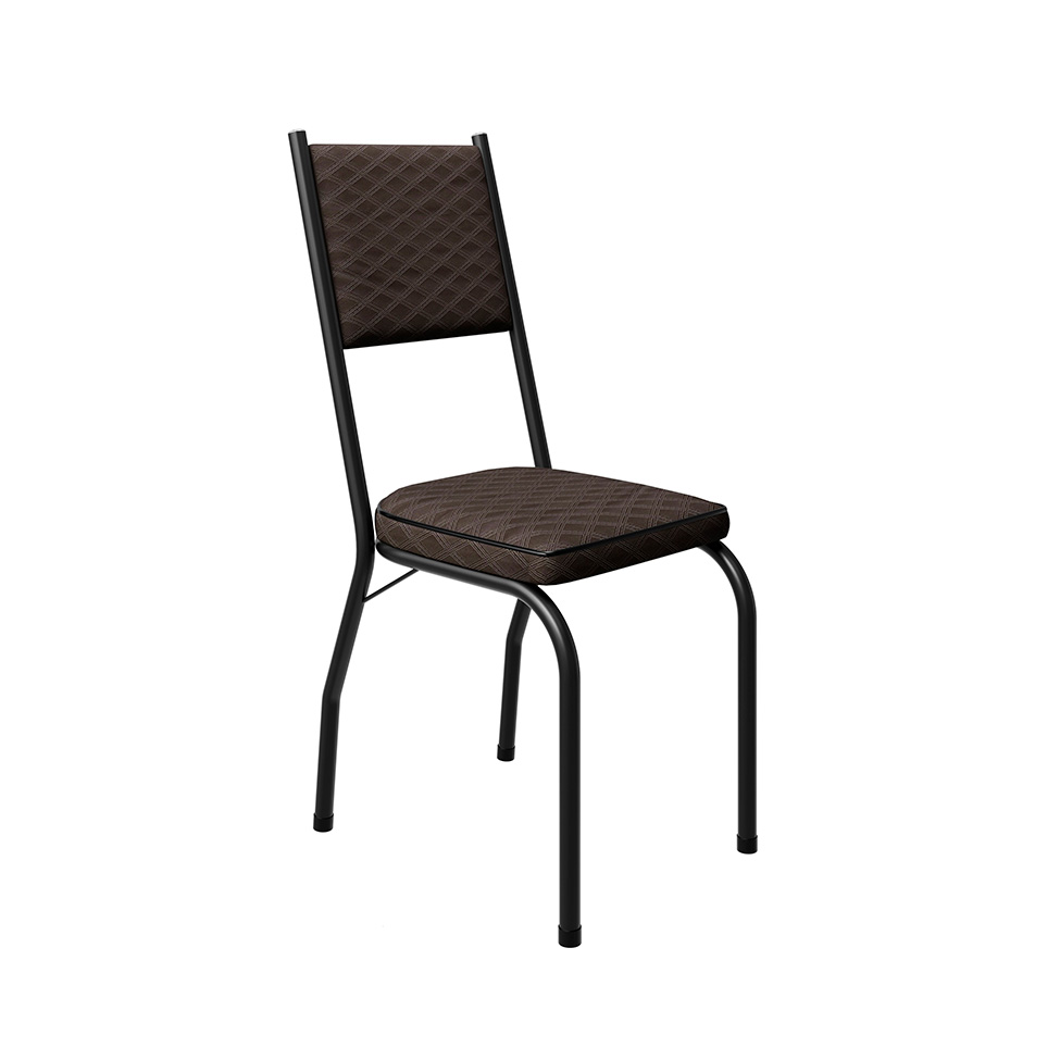 Conjunto com 2 Cadeiras Hungria Revestimento Sintético Cacau e Preto