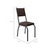 Conjunto com 2 Cadeiras Hungria Revestimento Sintético Marrom e Preto