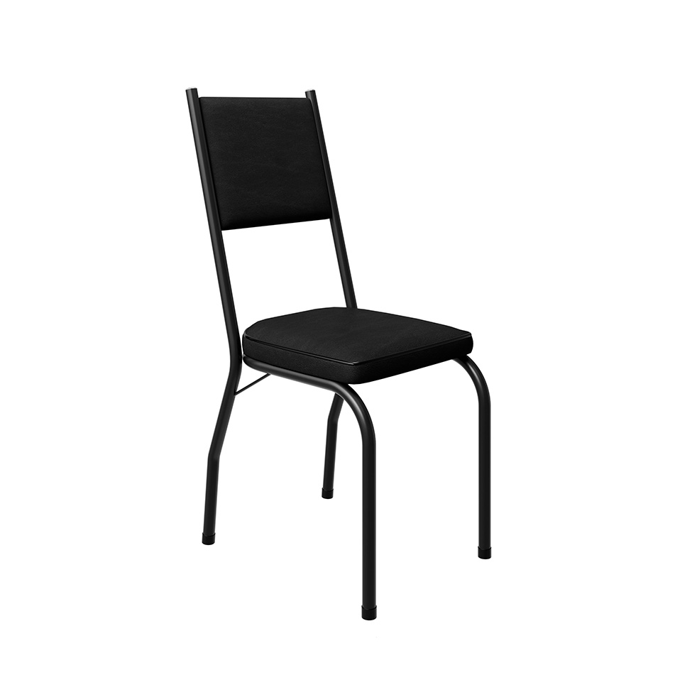 Conjunto com 2 Cadeiras Hungria Revestimento Sintético Preto