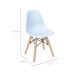 Conjunto com 2 Cadeiras Infantis DKR Eames Azul Claro e Madeira