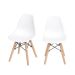 Conjunto com 2 Cadeiras Infantis DKR Eames Branco e Madeira