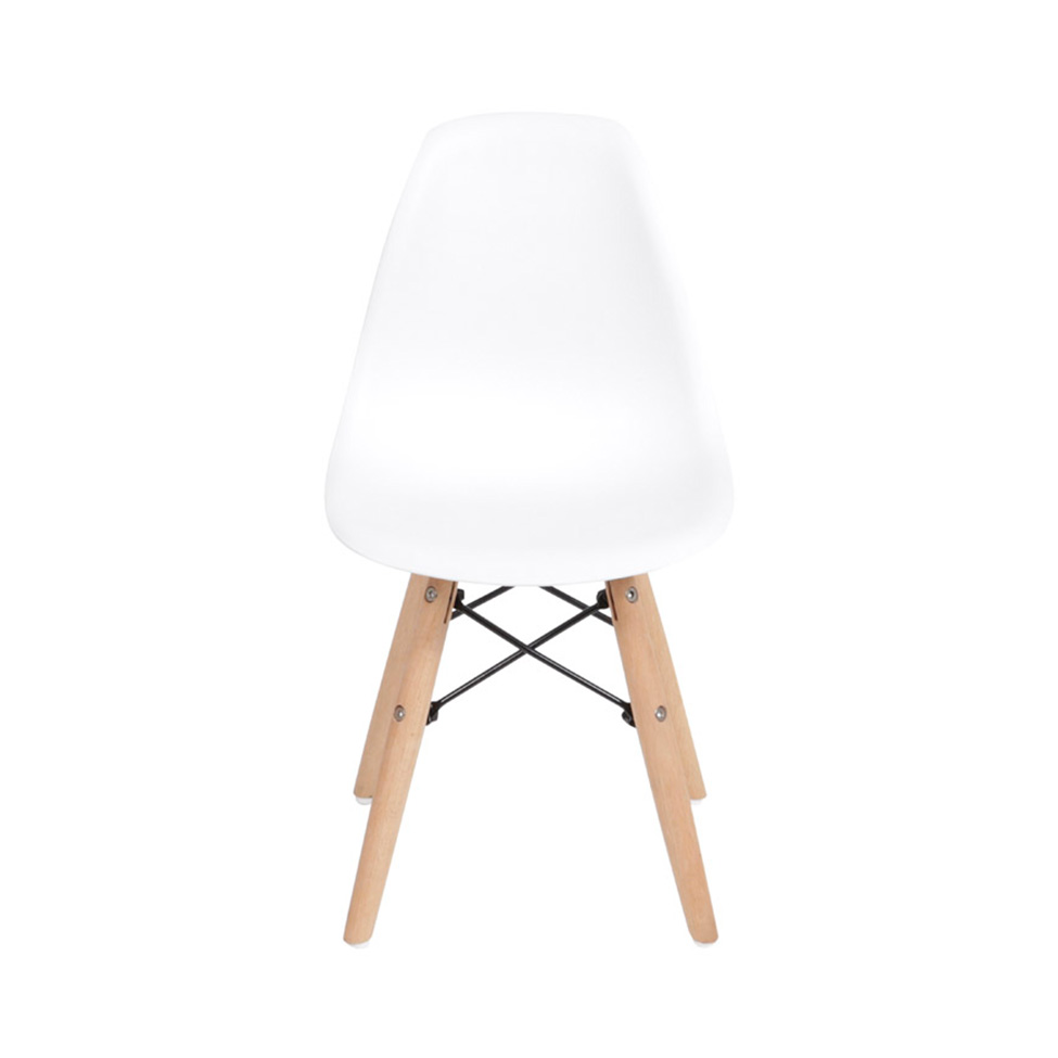Conjunto com 2 Cadeiras Infantis DKR Eames Branco e Madeira