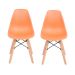 Conjunto com 2 Cadeiras Infantis DKR Eames Laranja e Madeira