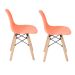 Conjunto com 2 Cadeiras Infantis DKR Eames Laranja e Madeira