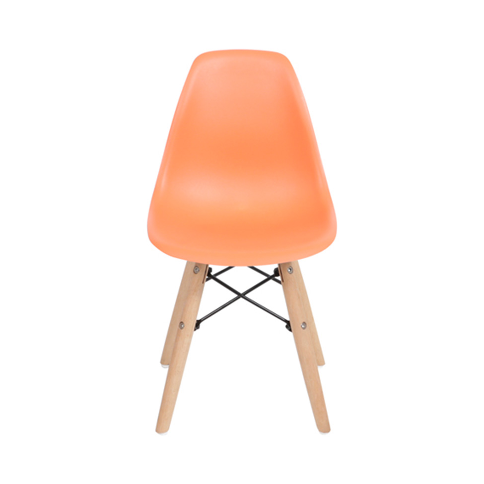 Conjunto com 2 Cadeiras Infantis DKR Eames Laranja e Madeira