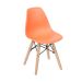 Conjunto com 2 Cadeiras Infantis DKR Eames Laranja e Madeira