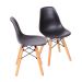 Conjunto com 2 Cadeiras Infantis DKR Eames Preto e Madeira