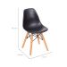 Conjunto com 2 Cadeiras Infantis DKR Eames Preto e Madeira