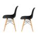 Conjunto com 2 Cadeiras Infantis DKR Eames Preto e Madeira
