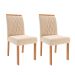 Conjunto com 2 Cadeiras Juliana Wood Suede Nude e Madeira
