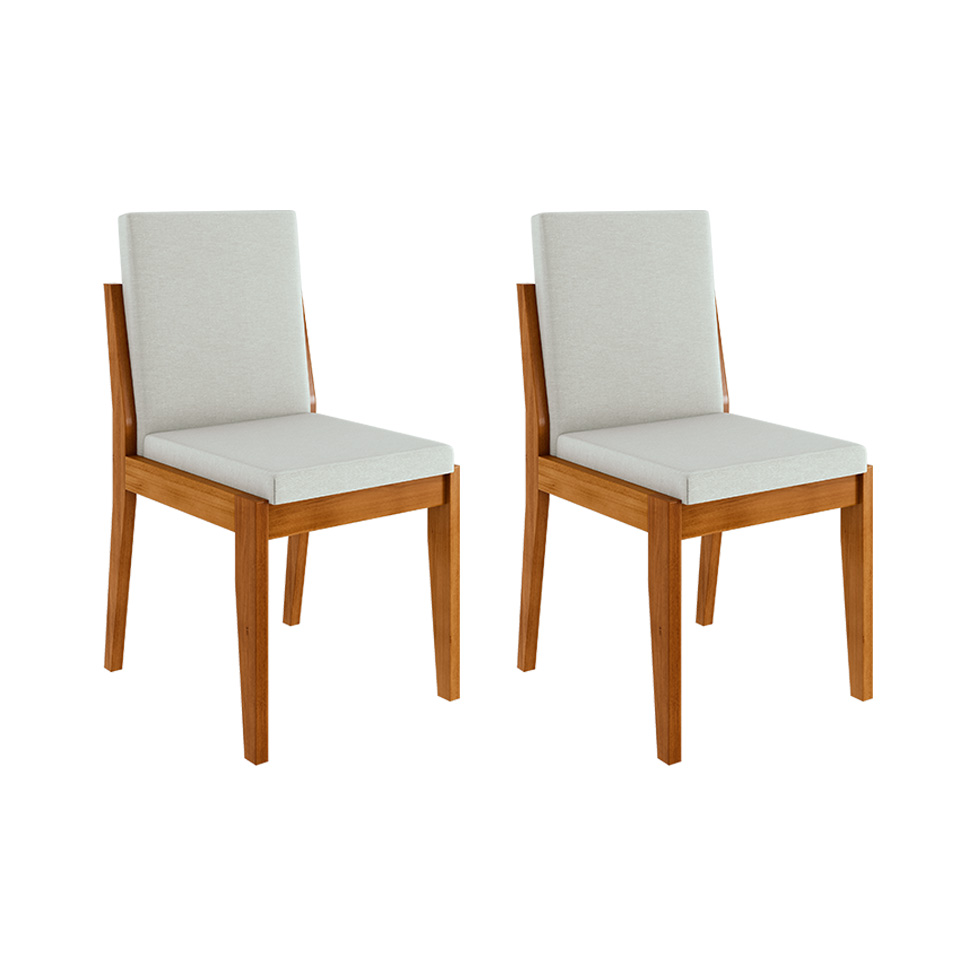 Conjunto com 2 Cadeiras Lady Polipropileno Cru e Natural