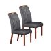 Conjunto com 2 Cadeiras Larissa Camurça Chumbo e Marrom