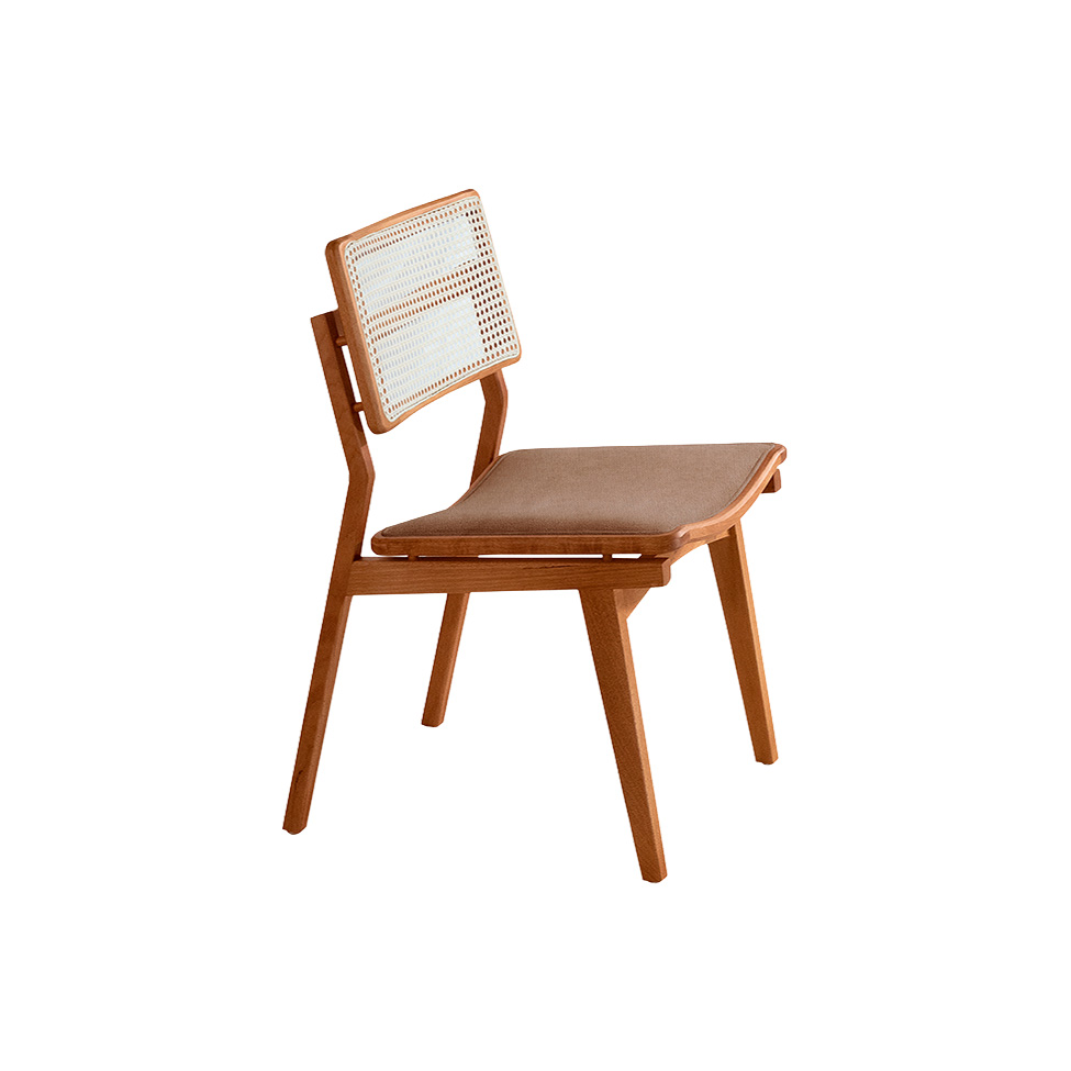 Conjunto com 2 Cadeiras Lea Premium Linho Atacama e Imbuia