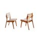 Conjunto com 2 Cadeiras Lea Premium Linho Off White e Imbuia