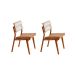 Conjunto com 2 Cadeiras Lea Premium Linho Palha e Imbuia